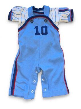 Vintage Baseball Blue baby romper outfit/costume